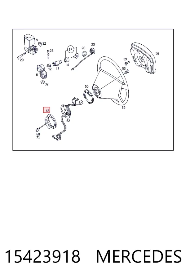 Sensor angulo de giro 15423918 Mercedes