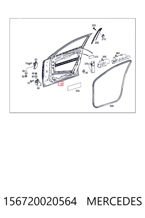 Puerta delantera derecha 156720020564 Mercedes
