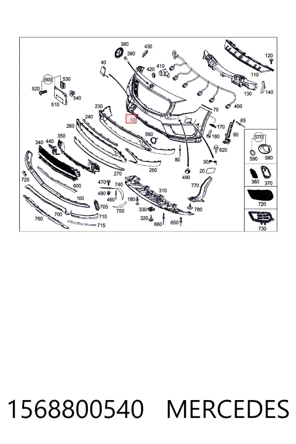 Paragolpes 1568800540 Mercedes