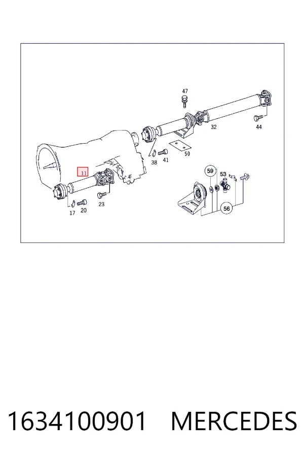 Árbol de transmision delantero 1634100901 Mercedes