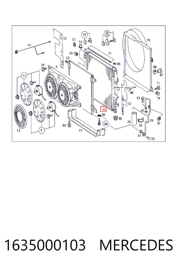 Radiador 1635000103 Mercedes