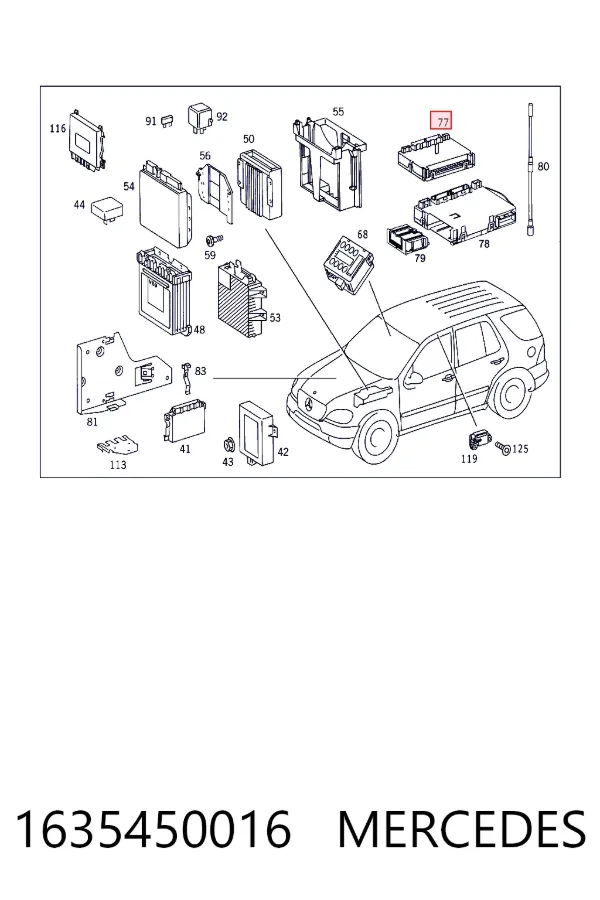 ECU 1635450016 Mercedes