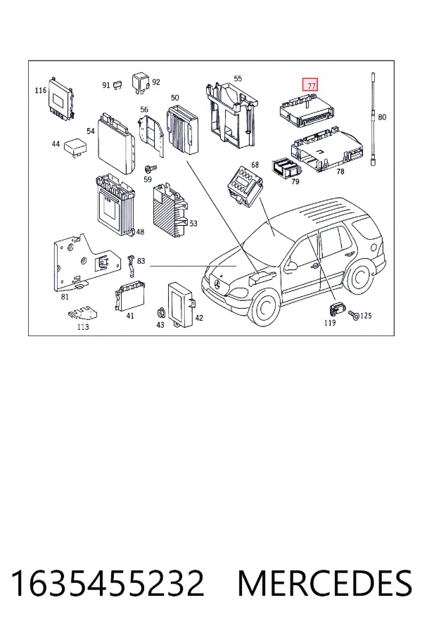 Módulo de confort Mercedes ML/GLE W163