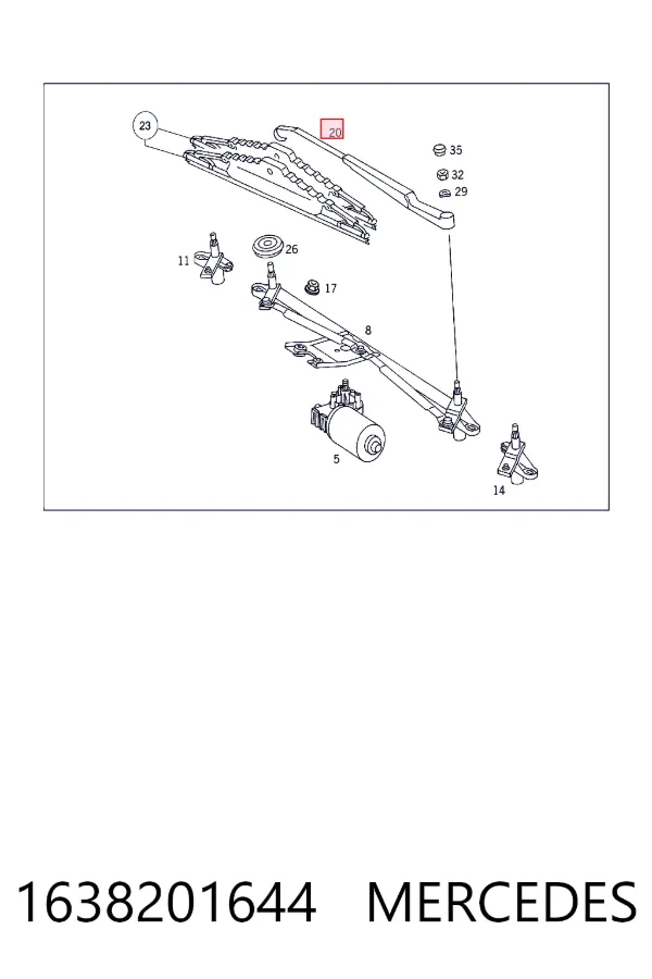 Brazo del limpiaparabrisas Mercedes ML/GLE W163