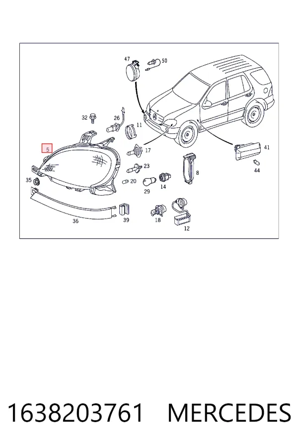 Faro izquierdo 1638203761 Mercedes