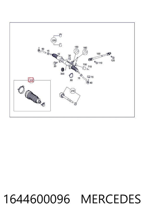 Fuelle dirección 1644600096 Mercedes