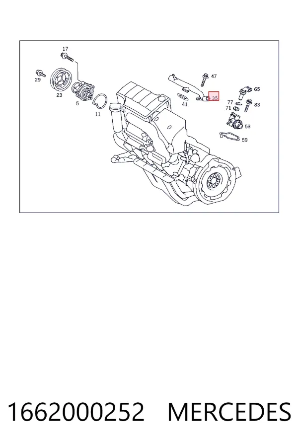 Manguera de calefacción, retorno 1662000252 Mercedes