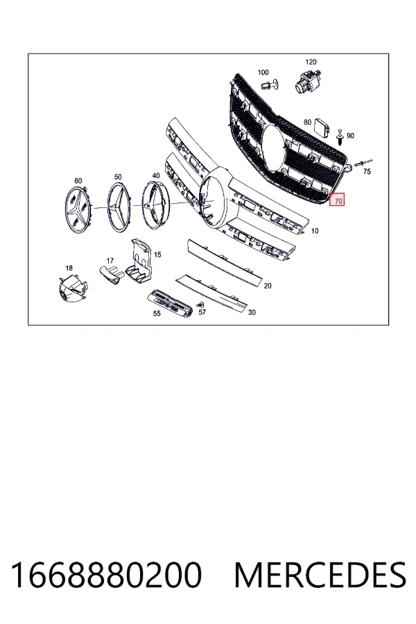 Parrilla 1668880200 Mercedes