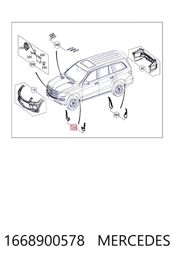 Guardabarros delanteros 1668900578 Mercedes