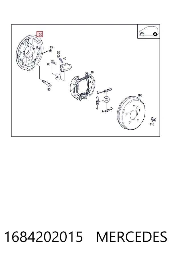 Soporte de la pinza de freno trasera 1684202015 Mercedes