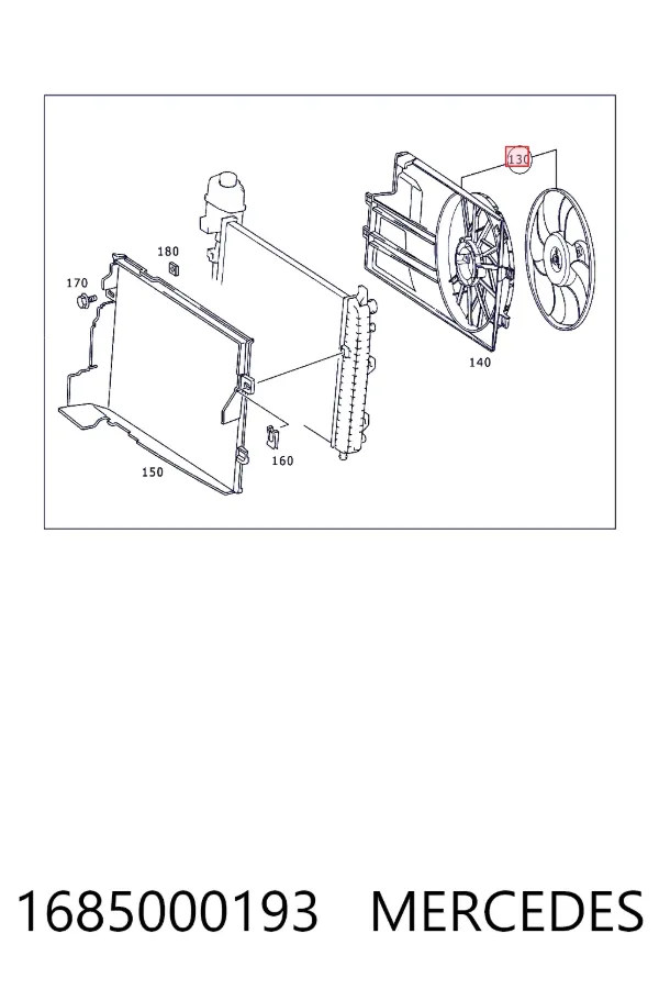 Ventilador de radiador 1685000193 Mercedes