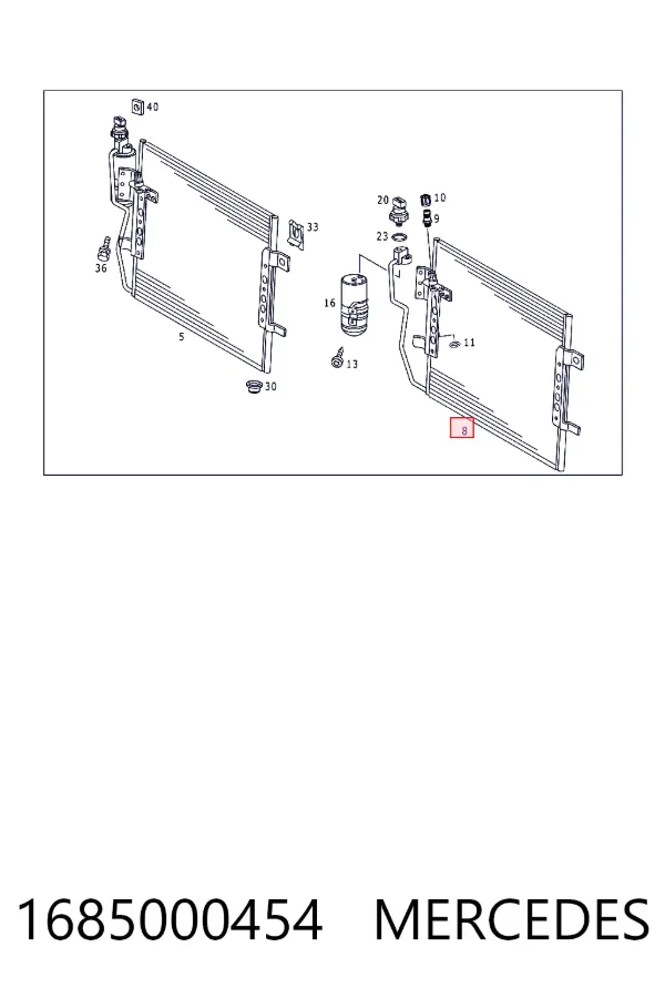 Condensador aire acondicionado 1685000454 Mercedes