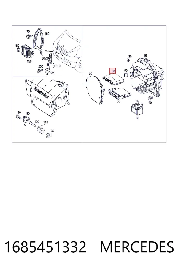 Módulo de control de ESP 1685451332 Mercedes
