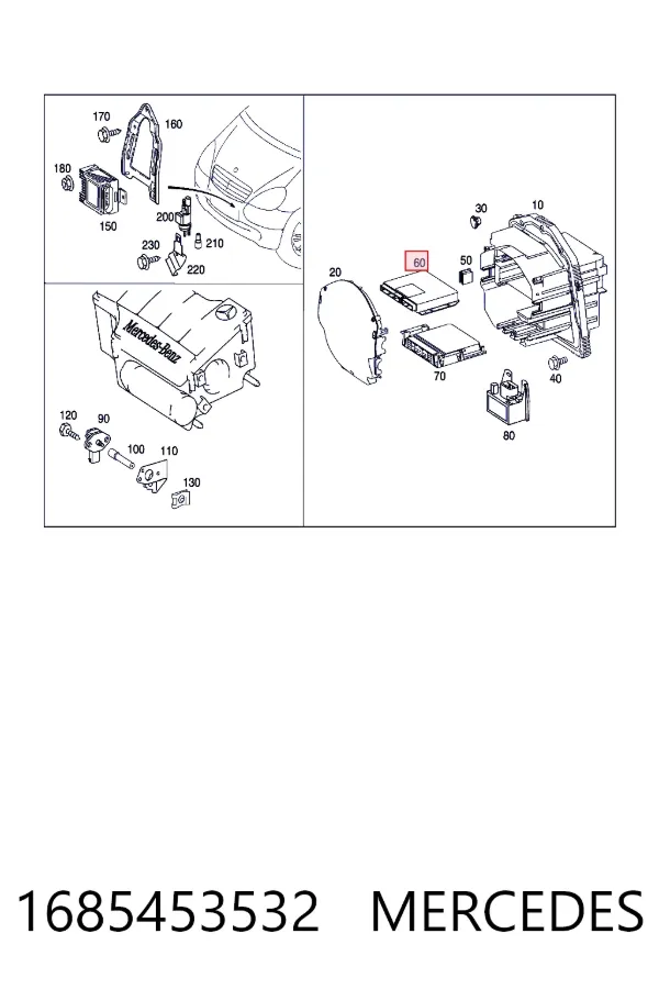 Módulo de control de ESP 1685453532 Mercedes