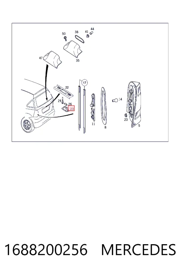 Luz matricula 1688200256 Mercedes