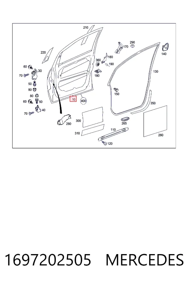 Puerta delantera izquierda 1697202505 Mercedes