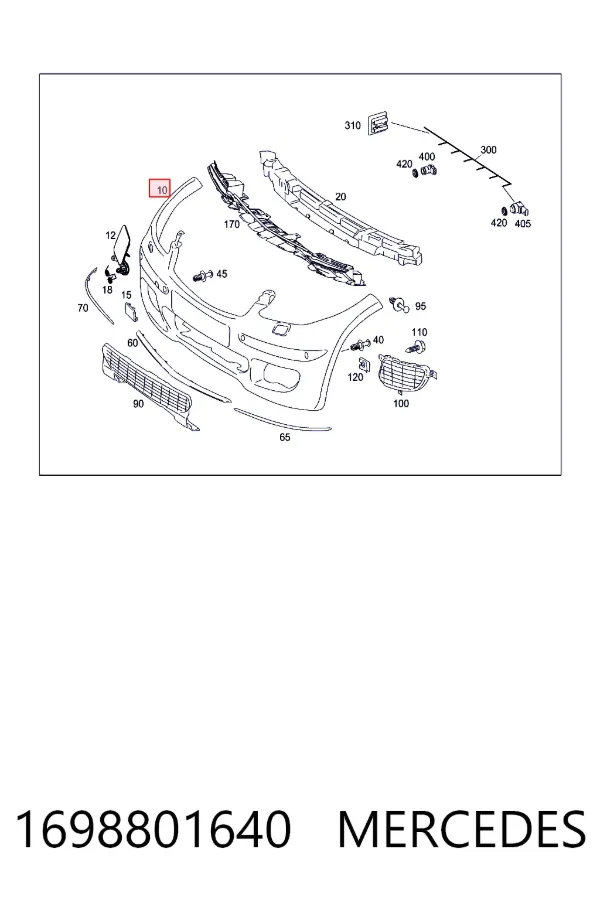 Paragolpes 1698801640 Mercedes