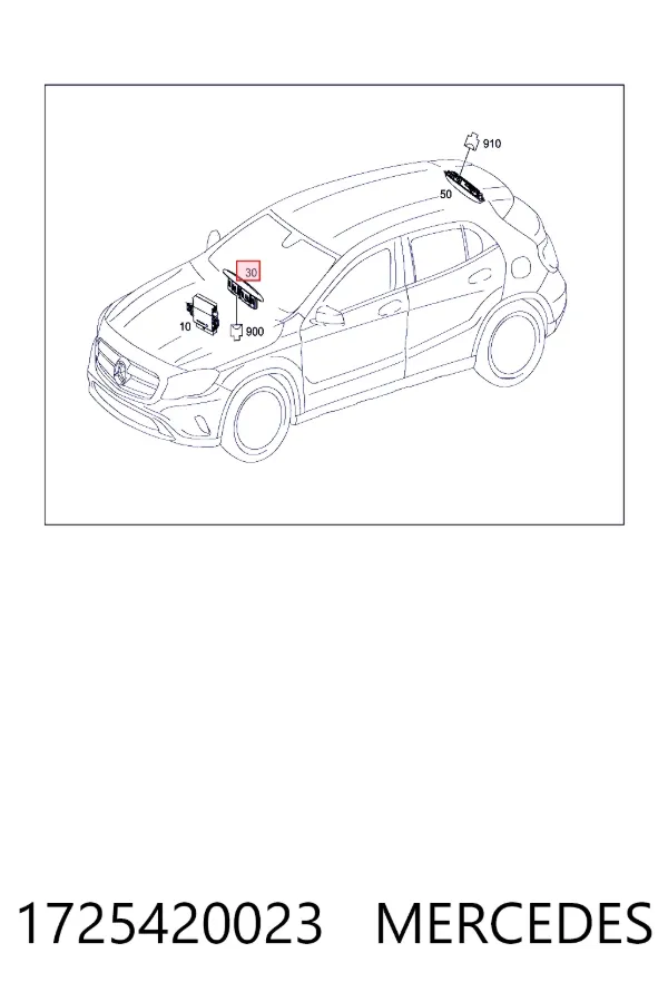 Pantalla de sensor de aparcamiento 1725420023 Mercedes
