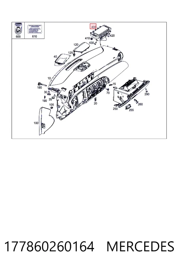 Airbag lateral 177860260164 Mercedes