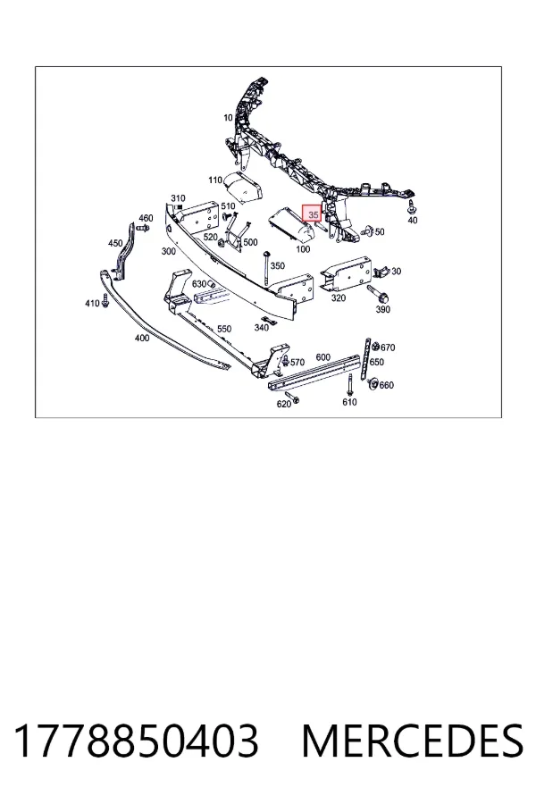 Soporte de panel frontal derecho 1778850403 Mercedes