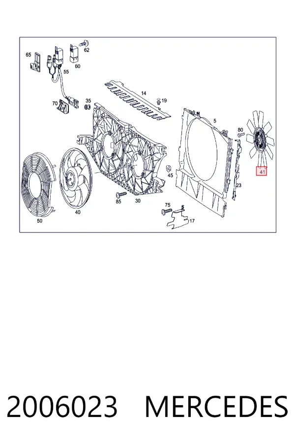 Embrague viscoso de ventilador 2006023 Mercedes