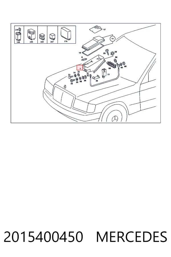 Caja de fusibles 2015400450 Mercedes