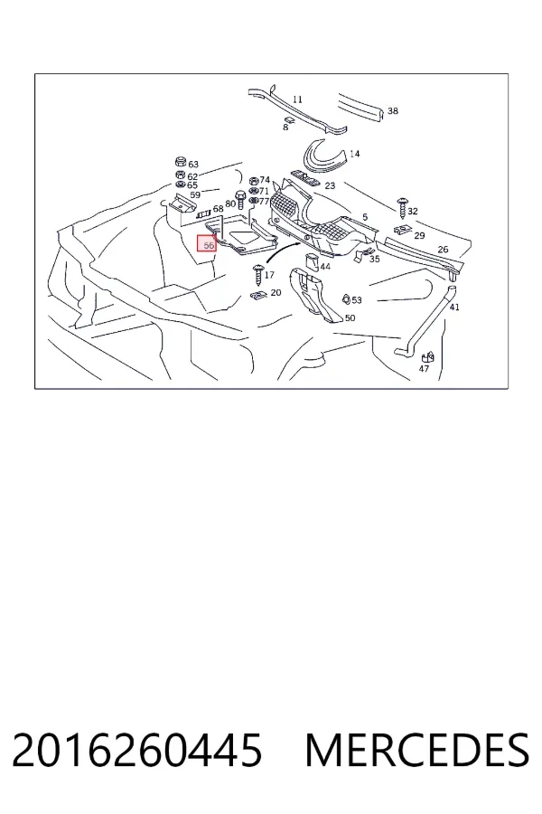 Soporte de batería 2016260445 Mercedes