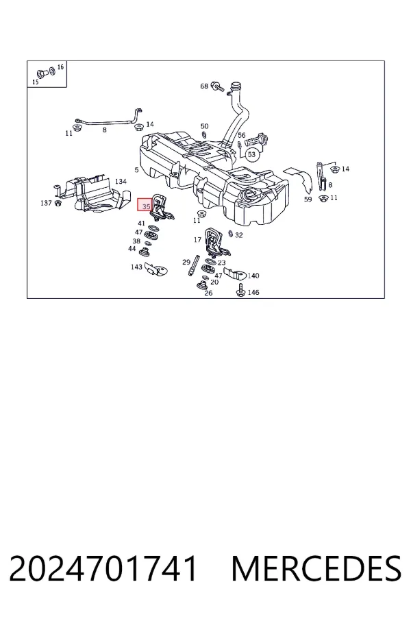 Sensor de nivel de combustible derecho 2024701741 Mercedes