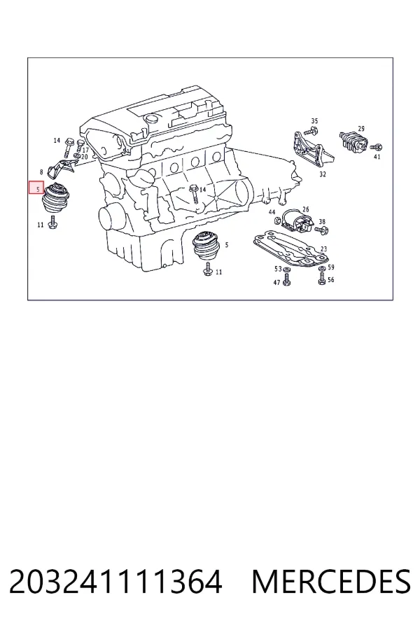 Soporte de motor, Izquierda / Derecha 203241111364 Mercedes