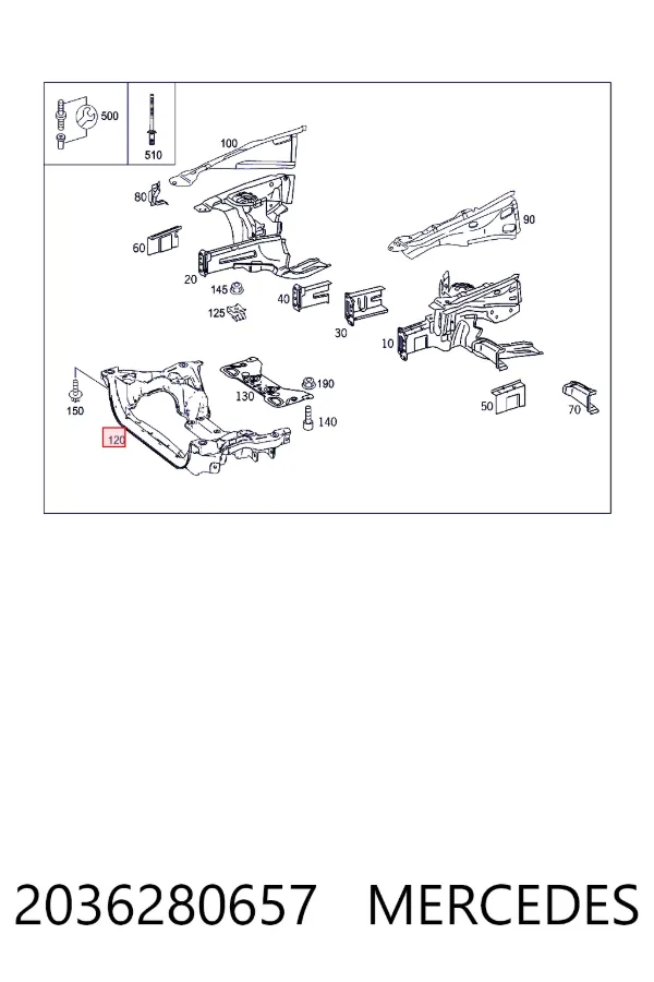 Puente delantero 2036280657 Mercedes