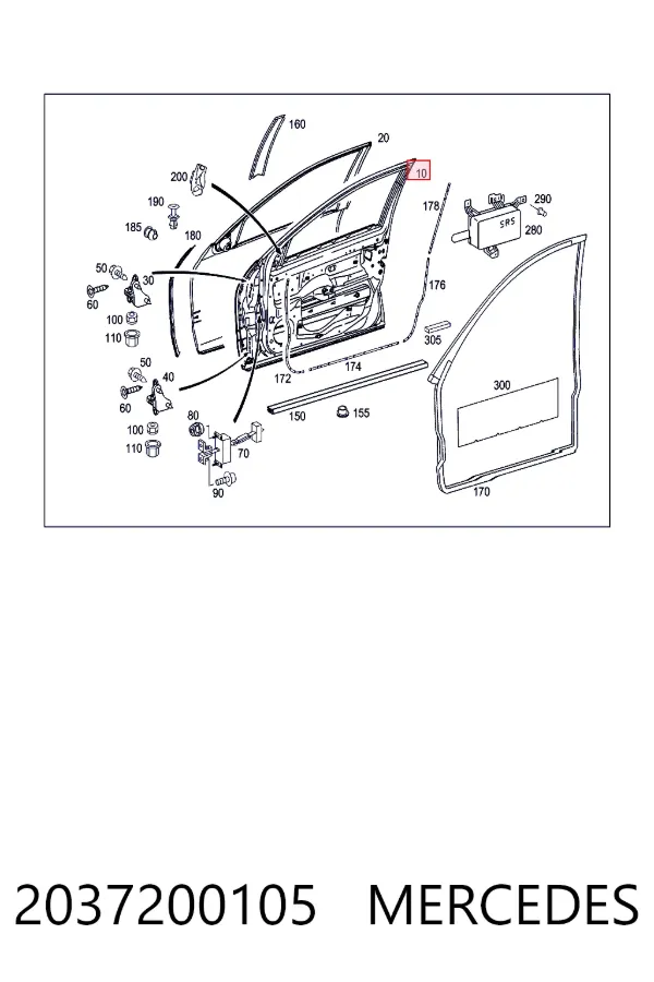 Puerta delantera izquierda 2037200105 Mercedes