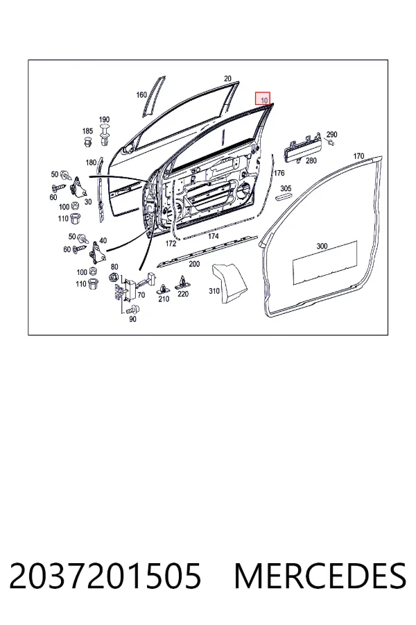 Puerta delantera izquierda Mercedes C CL203