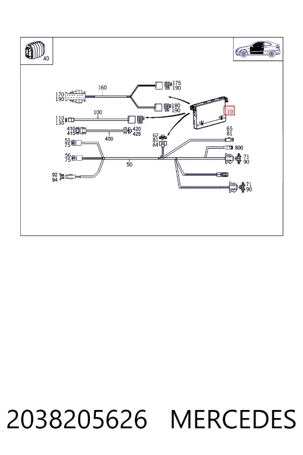 Unidad de confort de la puerta delantera 2038205626 Mercedes
