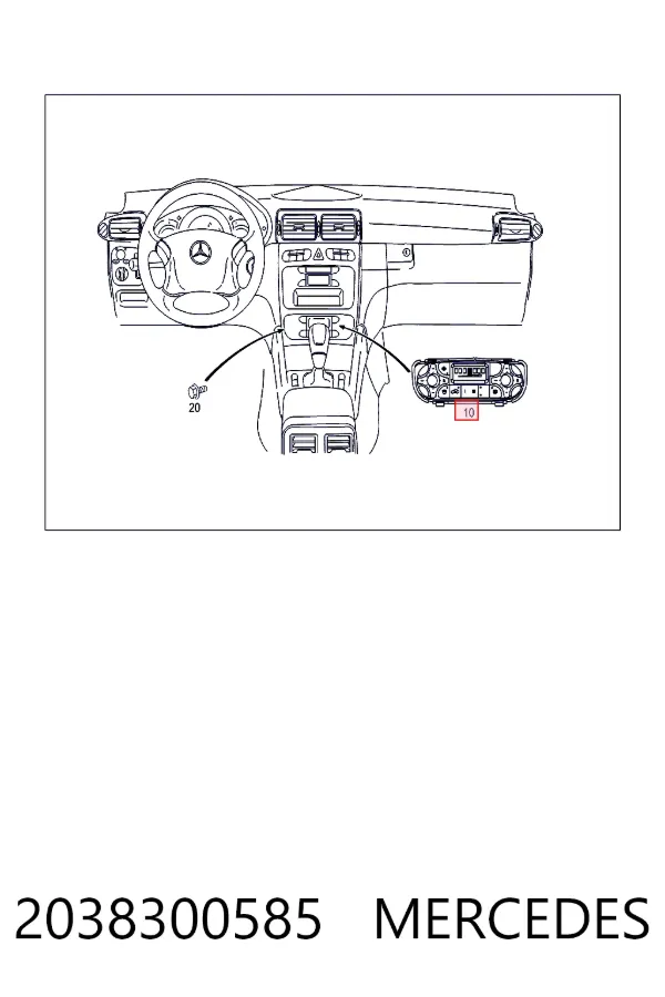 Unidad de control aire acondicionado 2038300585 Mercedes