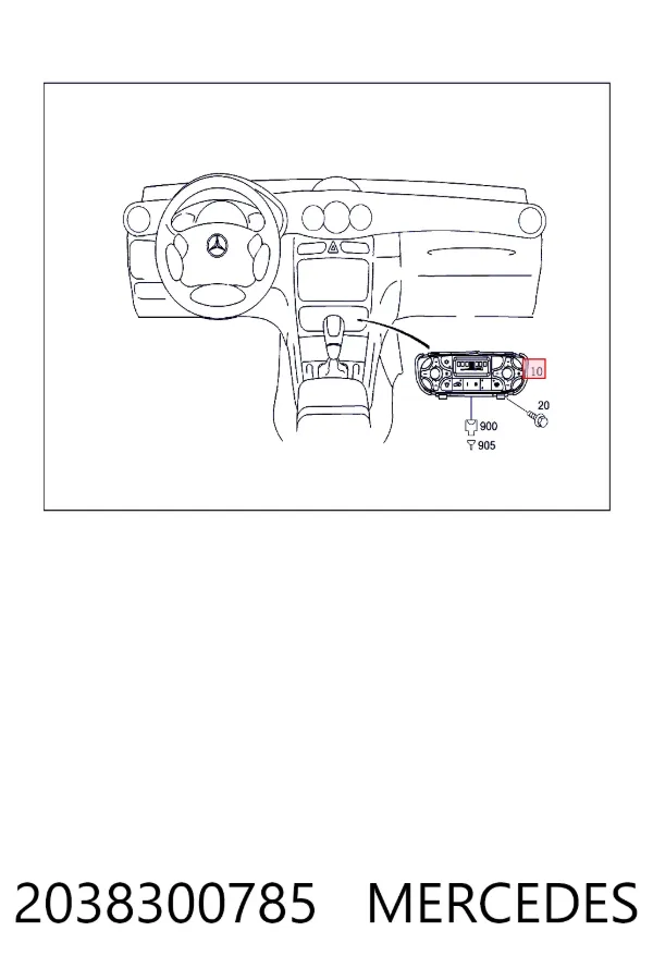 Unidad de control aire acondicionado 2038300785 Mercedes