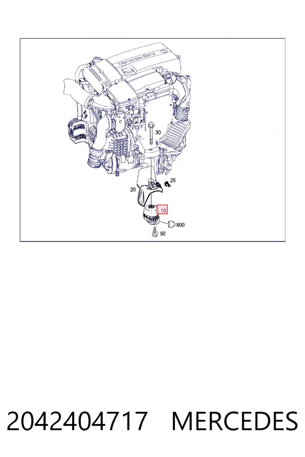 Soporte de motor derecho 2042404717 Mercedes