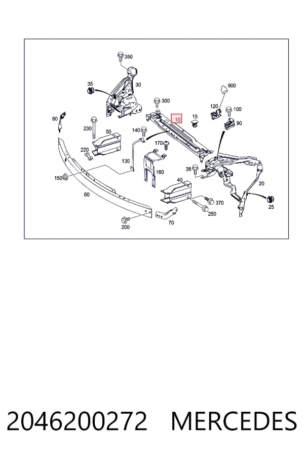 Soporte de radiador superior 2046200272 Mercedes