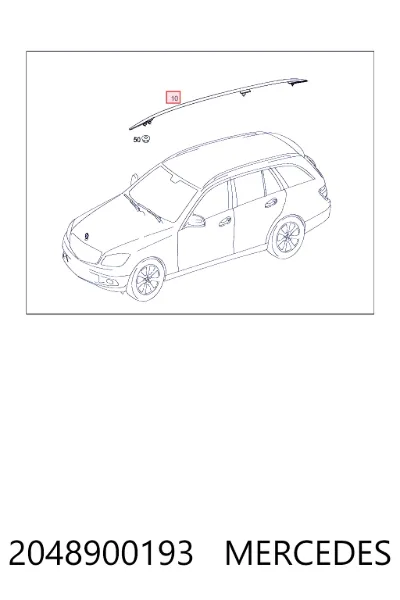 Riel de techo izquierdo MERCEDES 2048900193