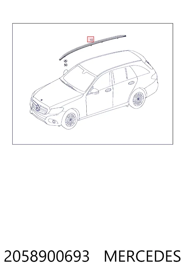 Riel de techo derecho 2058900693 Mercedes