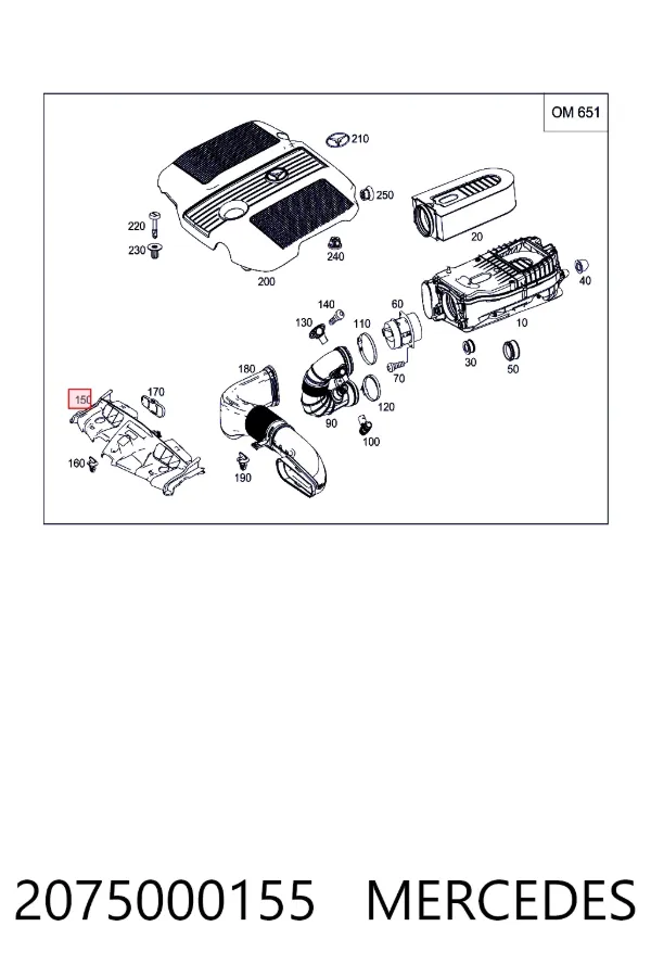 Cubierta superior del panel frontal (soporte del radiador) 2075000155 Mercedes