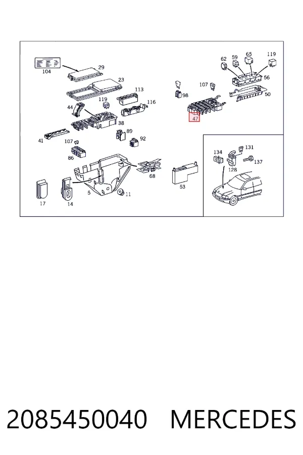 Caja de fusibles 2085450040 Mercedes