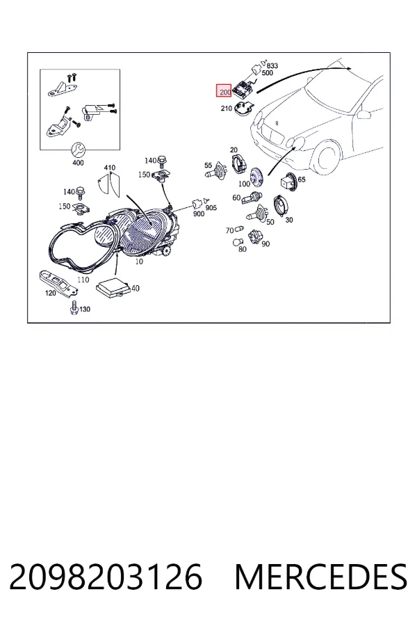 Sensor de lluvia 2098203126 Mercedes