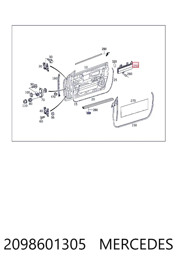 Airbag de puerta delantera izquierda 2098601305 Mercedes