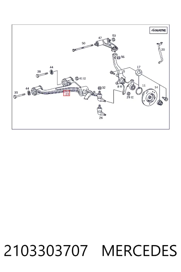 Brazo inferior izquierdo de la suspensión delantera 2103303707 Mercedes
