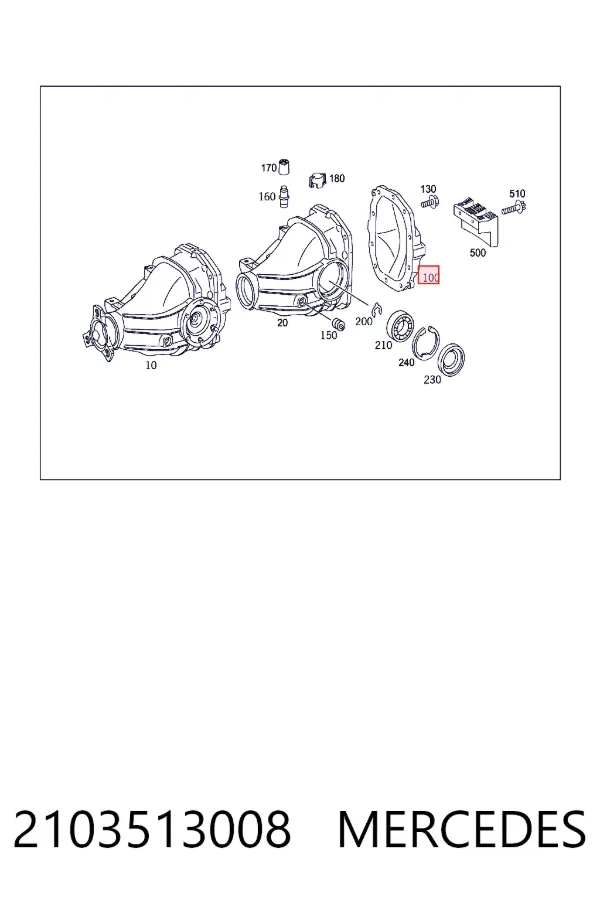 Tapa del diferencial trasero 2103513008 Mercedes