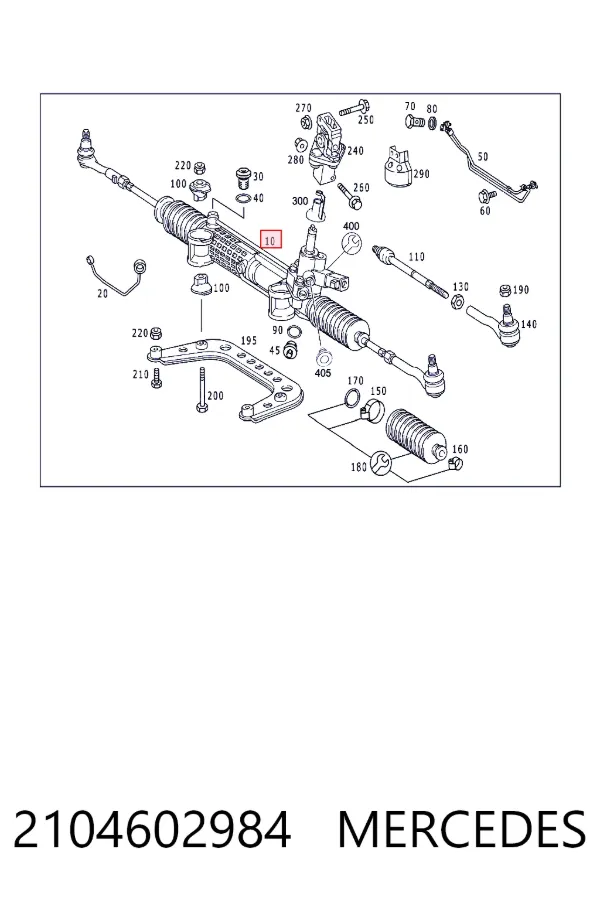 Cremallera de dirección 2104602984 Mercedes