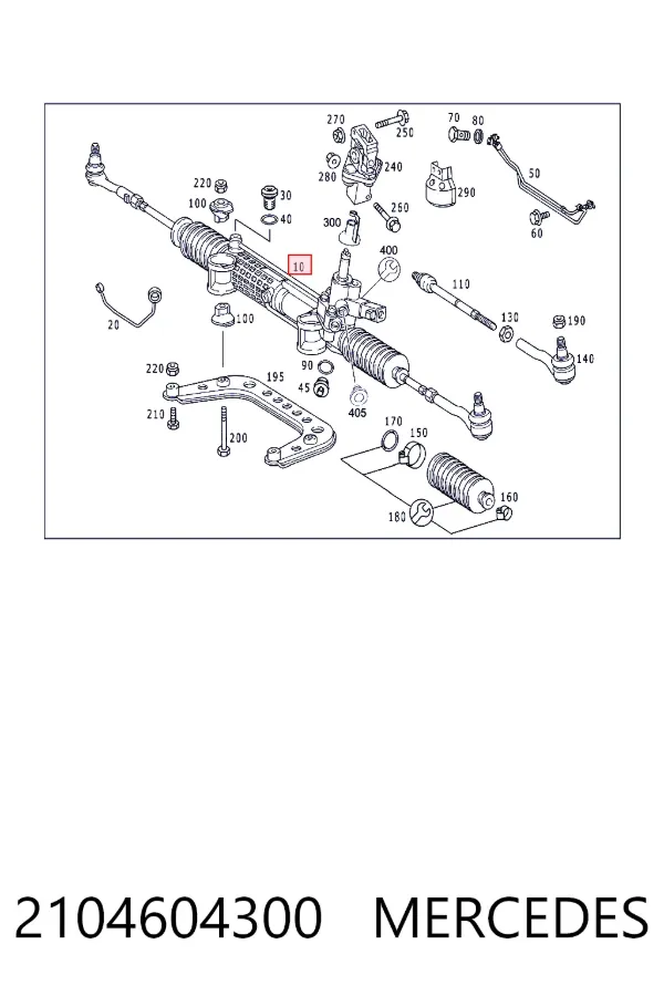 Cremallera de dirección 2104604300 Mercedes