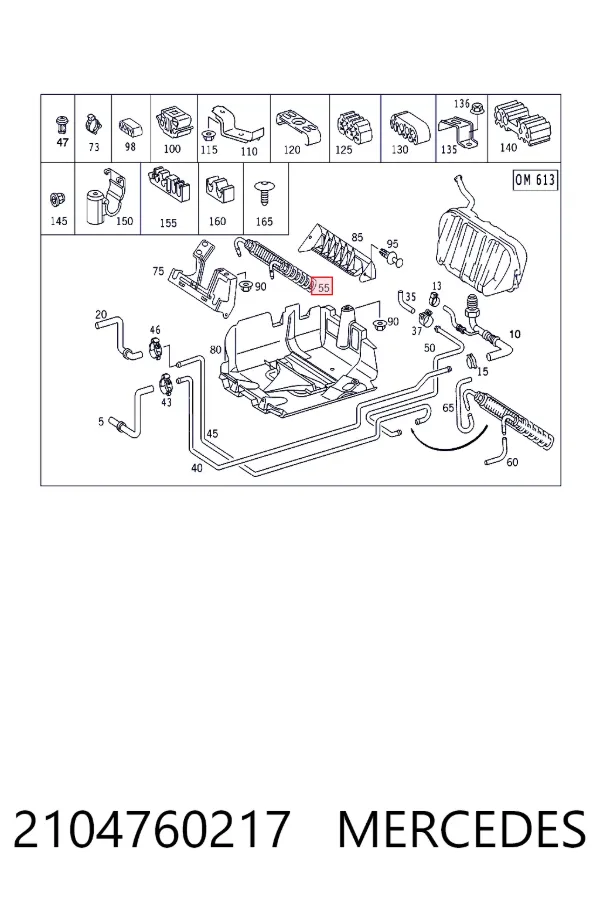 Radiador de enfriamiento de combustible 2104760217 Mercedes