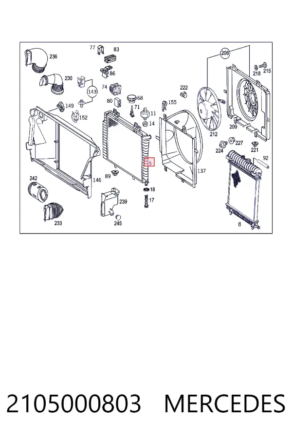 Radiador 2105000803 Mercedes