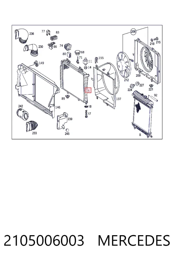 Radiador 2105006003 Mercedes